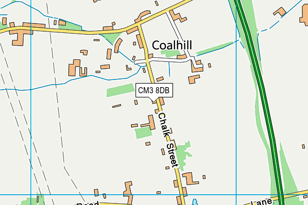 CM3 8DB map - OS VectorMap District (Ordnance Survey)