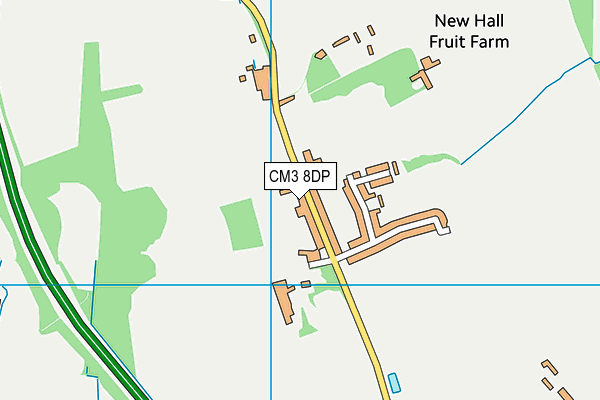 CM3 8DP map - OS VectorMap District (Ordnance Survey)