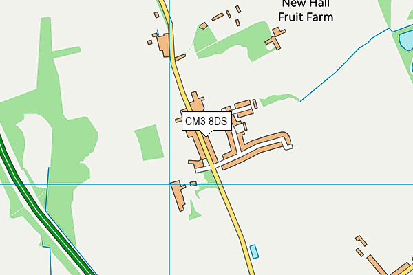 CM3 8DS map - OS VectorMap District (Ordnance Survey)