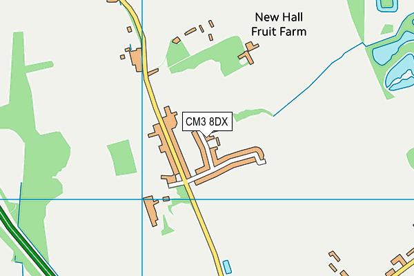 CM3 8DX map - OS VectorMap District (Ordnance Survey)