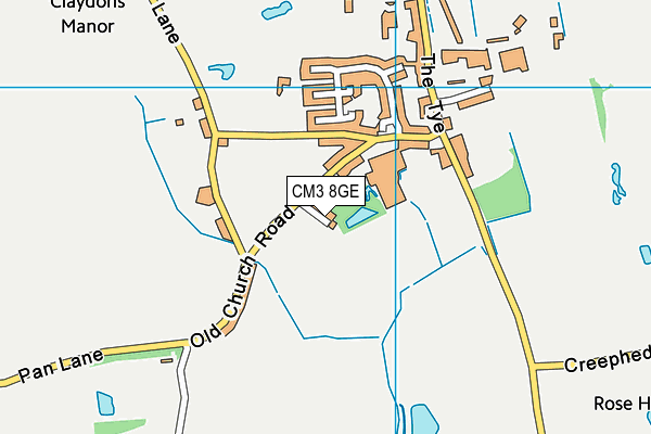 CM3 8GE map - OS VectorMap District (Ordnance Survey)