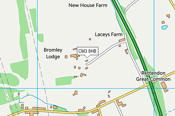 CM3 8HB map - OS VectorMap District (Ordnance Survey)