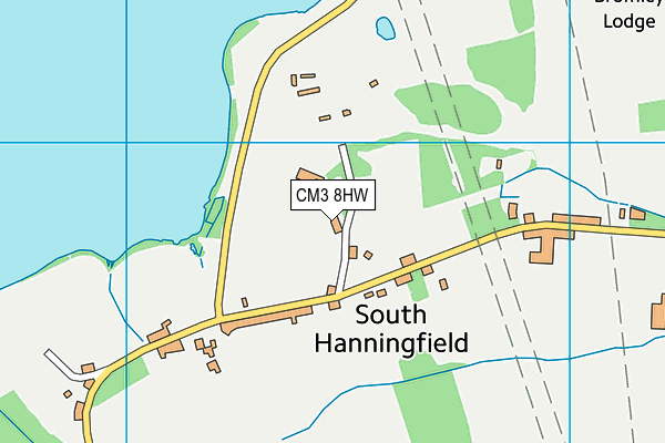 CM3 8HW map - OS VectorMap District (Ordnance Survey)