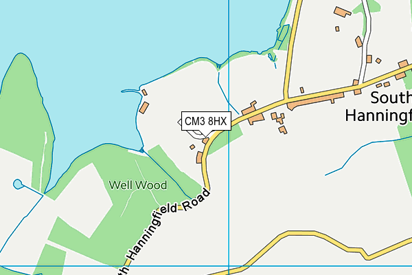 CM3 8HX map - OS VectorMap District (Ordnance Survey)