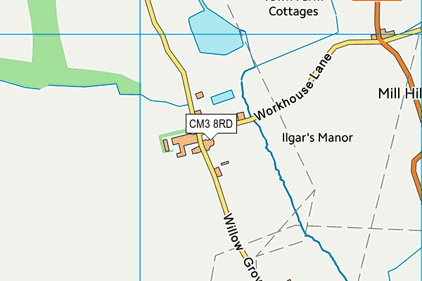 CM3 8RD map - OS VectorMap District (Ordnance Survey)