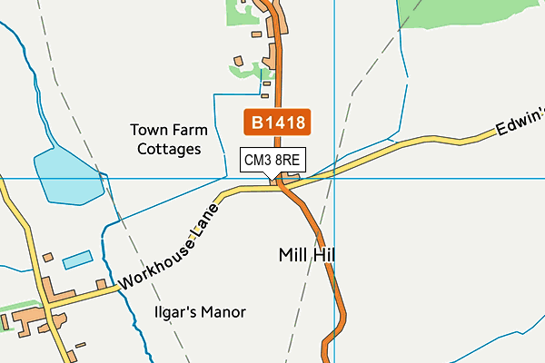 CM3 8RE map - OS VectorMap District (Ordnance Survey)