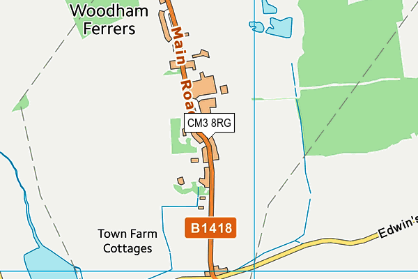 CM3 8RG map - OS VectorMap District (Ordnance Survey)