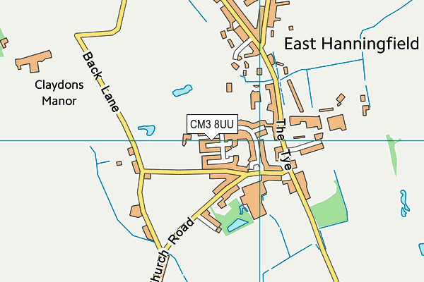 CM3 8UU map - OS VectorMap District (Ordnance Survey)