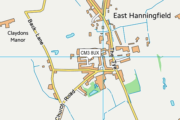 CM3 8UX map - OS VectorMap District (Ordnance Survey)
