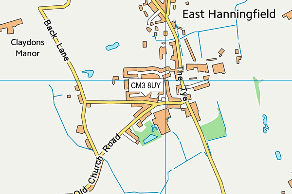 CM3 8UY map - OS VectorMap District (Ordnance Survey)