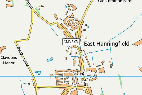 CM3 8XD map - OS VectorMap District (Ordnance Survey)