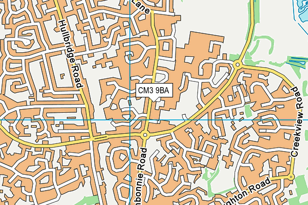 CM3 9BA map - OS VectorMap District (Ordnance Survey)