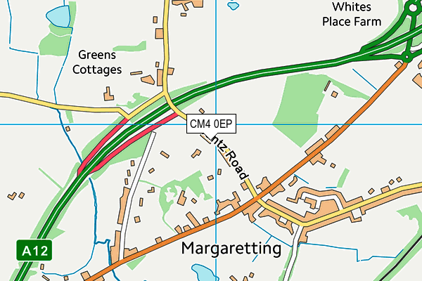 Margaretting Village Playing Field map (CM4 0EP) - OS VectorMap District (Ordnance Survey)