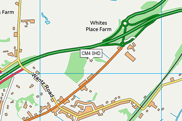 CM4 0HD map - OS VectorMap District (Ordnance Survey)