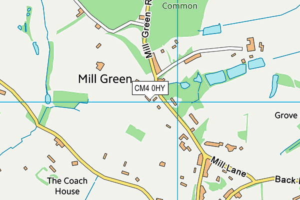 CM4 0HY map - OS VectorMap District (Ordnance Survey)