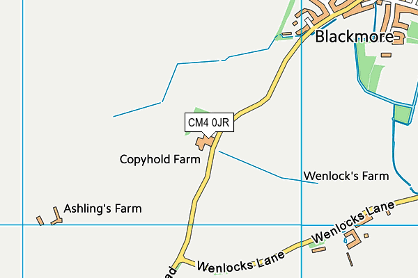 CM4 0JR map - OS VectorMap District (Ordnance Survey)