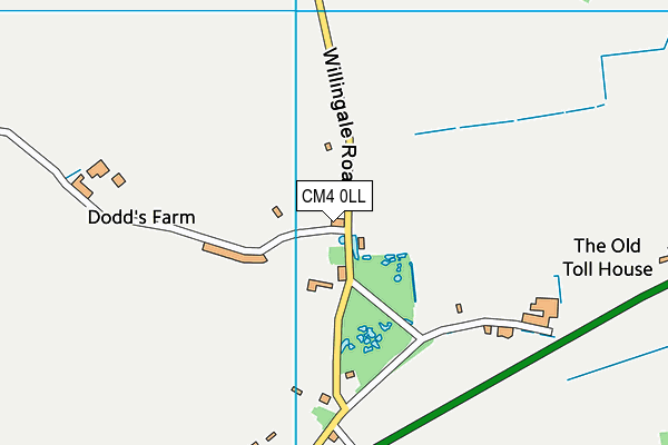 CM4 0LL map - OS VectorMap District (Ordnance Survey)