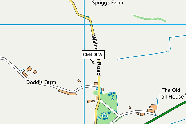 CM4 0LW map - OS VectorMap District (Ordnance Survey)