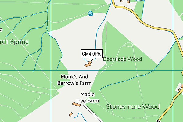 CM4 0PR map - OS VectorMap District (Ordnance Survey)