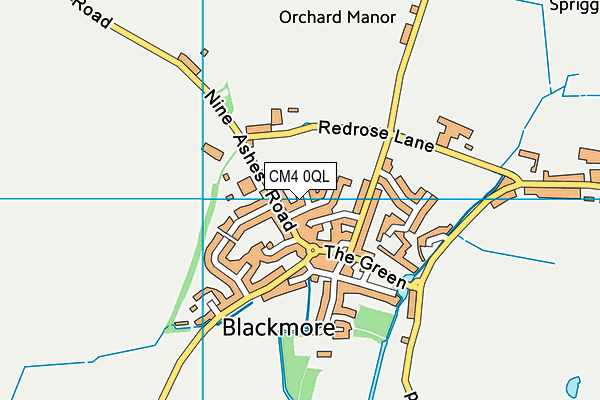 CM4 0QL map - OS VectorMap District (Ordnance Survey)