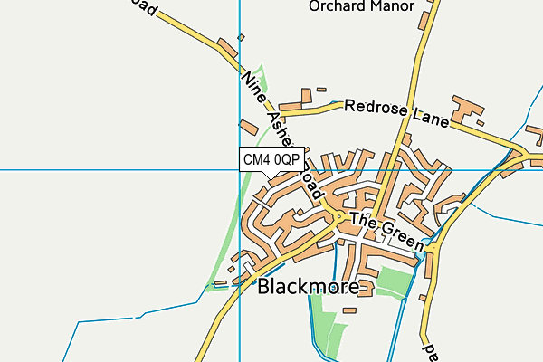 CM4 0QP map - OS VectorMap District (Ordnance Survey)