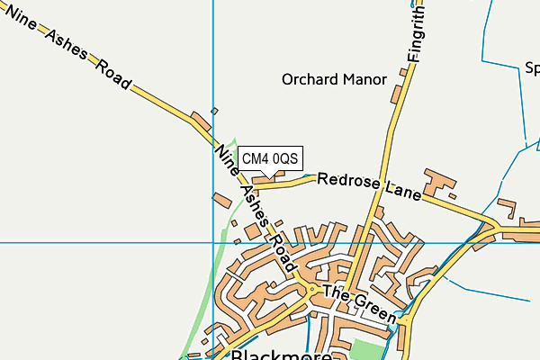 CM4 0QS map - OS VectorMap District (Ordnance Survey)