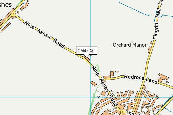 CM4 0QT map - OS VectorMap District (Ordnance Survey)