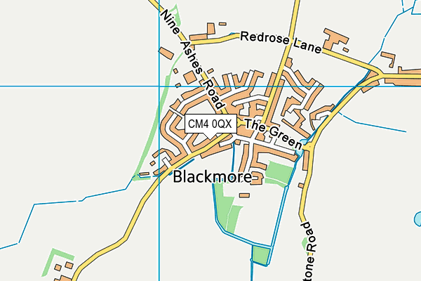 CM4 0QX map - OS VectorMap District (Ordnance Survey)