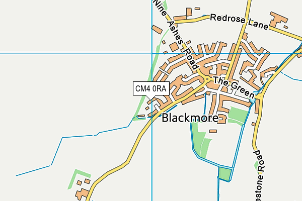CM4 0RA map - OS VectorMap District (Ordnance Survey)
