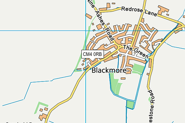 CM4 0RB map - OS VectorMap District (Ordnance Survey)