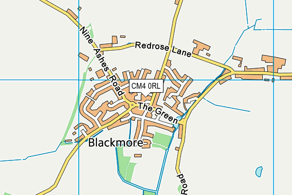 CM4 0RL map - OS VectorMap District (Ordnance Survey)