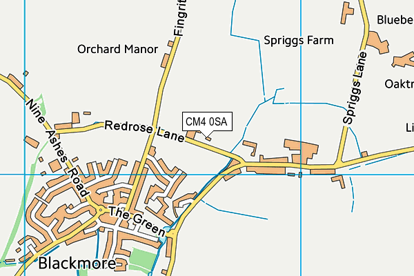 CM4 0SA map - OS VectorMap District (Ordnance Survey)