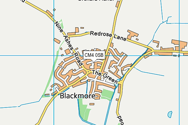 CM4 0SB map - OS VectorMap District (Ordnance Survey)