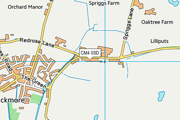 CM4 0SD map - OS VectorMap District (Ordnance Survey)