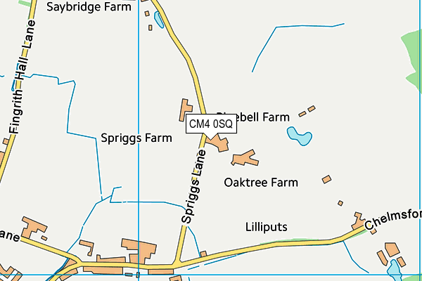 CM4 0SQ map - OS VectorMap District (Ordnance Survey)