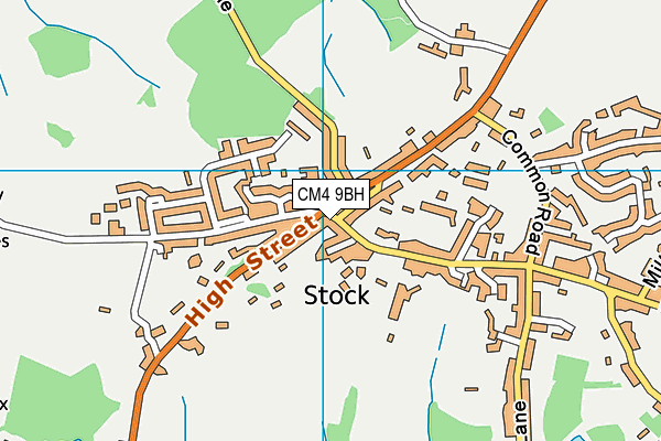 CM4 9BH map - OS VectorMap District (Ordnance Survey)