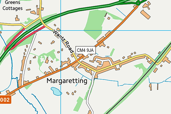 CM4 9JA map - OS VectorMap District (Ordnance Survey)