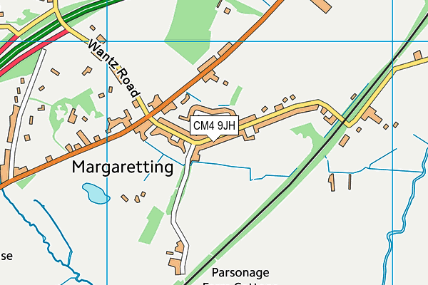 CM4 9JH map - OS VectorMap District (Ordnance Survey)