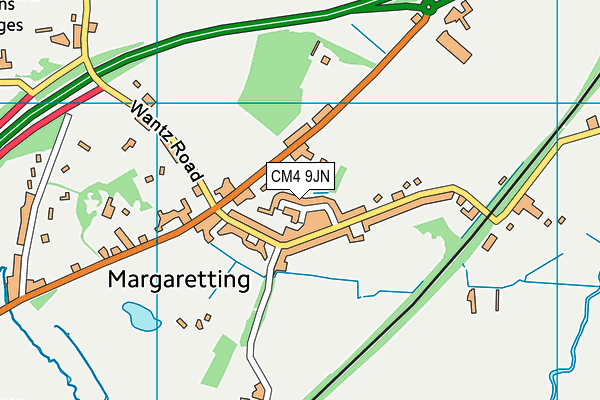 CM4 9JN map - OS VectorMap District (Ordnance Survey)