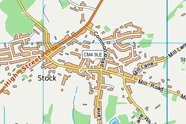 CM4 9LE map - OS VectorMap District (Ordnance Survey)