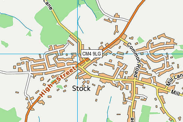 CM4 9LG map - OS VectorMap District (Ordnance Survey)