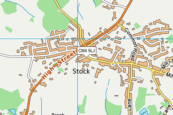 CM4 9LJ map - OS VectorMap District (Ordnance Survey)