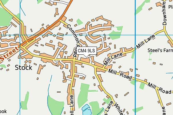 CM4 9LS map - OS VectorMap District (Ordnance Survey)