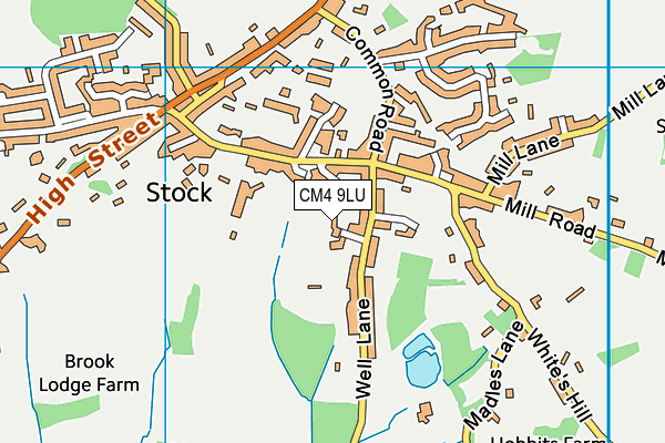 CM4 9LU map - OS VectorMap District (Ordnance Survey)