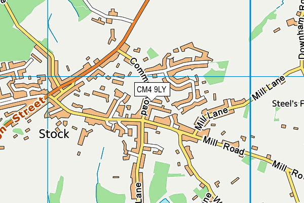 CM4 9LY map - OS VectorMap District (Ordnance Survey)