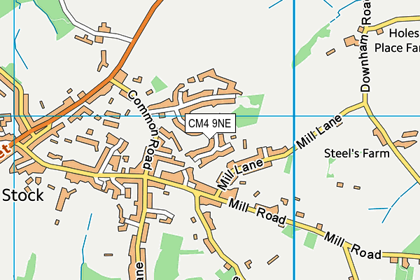 CM4 9NE map - OS VectorMap District (Ordnance Survey)