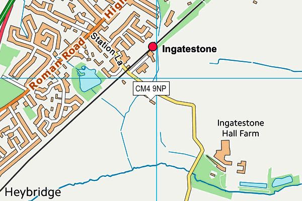 CM4 9NP map - OS VectorMap District (Ordnance Survey)