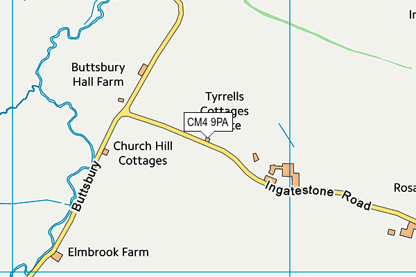 CM4 9PA map - OS VectorMap District (Ordnance Survey)