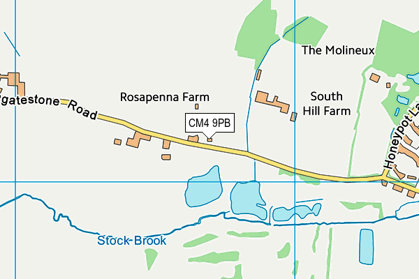 CM4 9PB map - OS VectorMap District (Ordnance Survey)