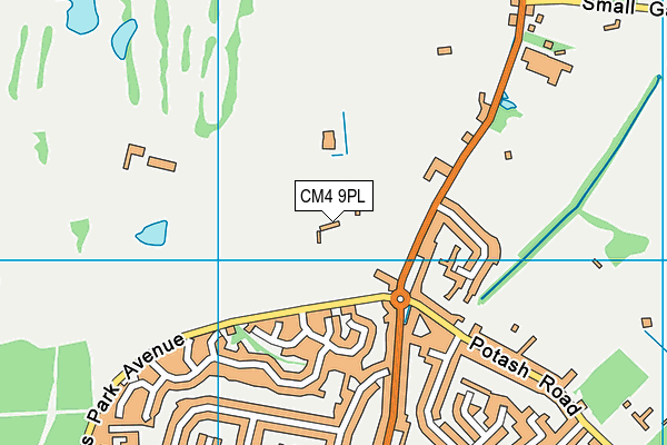 CM4 9PL map - OS VectorMap District (Ordnance Survey)